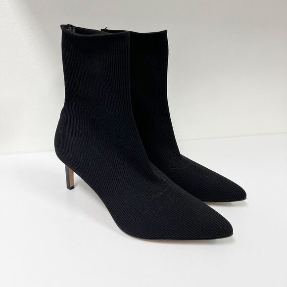 Veronica Beard Women's Black Lisa Stretch Knit Heel Bootie Size 8.5 M - Picture 1 of 8